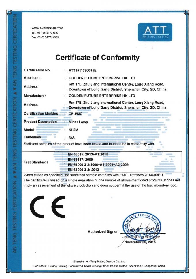 certificat sans fil de phare de mineurs/lampe de chapeau/phare de extraction de mineurs à vendre